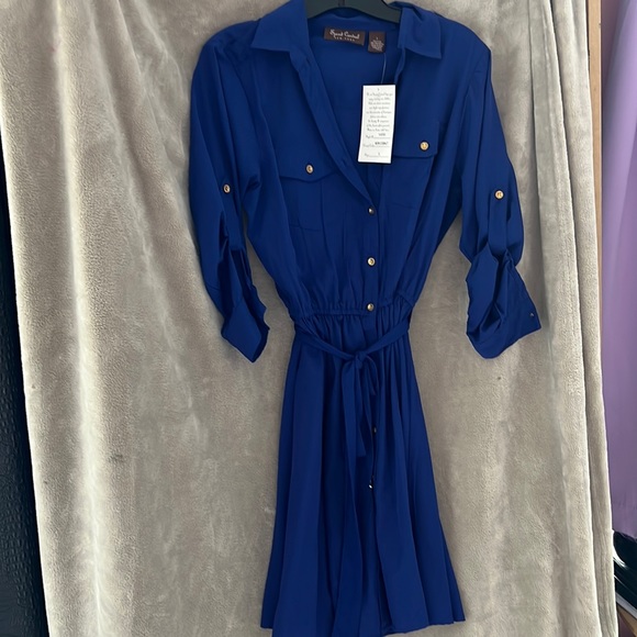 Dresses & Skirts - Cobalt Blue Button Up dress NWT